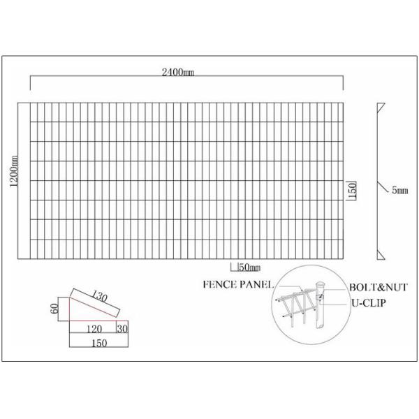 ARC Banksia Galvanized Metal Fence Panels , Heavy Gauge Welded Wire Fence Weldmesh Roll Top