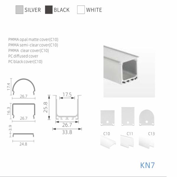 Quality Cuatom 1m 2m 3m Recessed Aluminum LED Profile waterproof heatsink wholesale