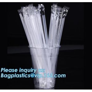 PLA Straws, disposable biodegradable PLA straw Individual Packed 100% Biodegrada