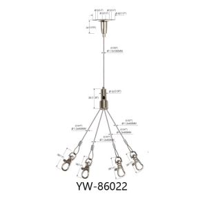 Brass Steel Three Holes Suspended Cable Lighting System With A Hook Gripper