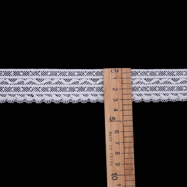 KJ20057 White Fancy Crafts 3.2cm Embroidery Lace Trim