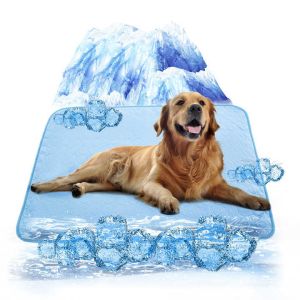 Summer Mat Cooling Ice Silk Pad Washable Pet Cooling Pad Folding Dog Cat Mat