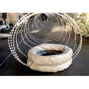 China Convenient Construction Stainless Steel Razor Wire Snake Belly Spiral Barbed Wire Fence on sale