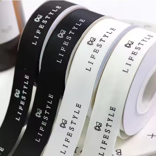 Custom Printed Polyester Grosgrain Ribbon Cotton Herringbone Tape Roll in Many