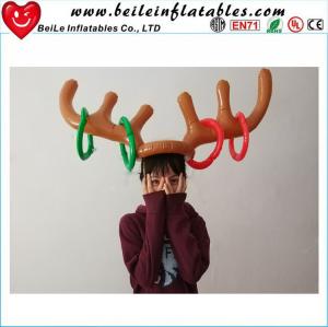 China Christmas Toy Children Kids Inflatable Santa Funny Antler Hat Ring Toss Christmas Holiday Party on sale