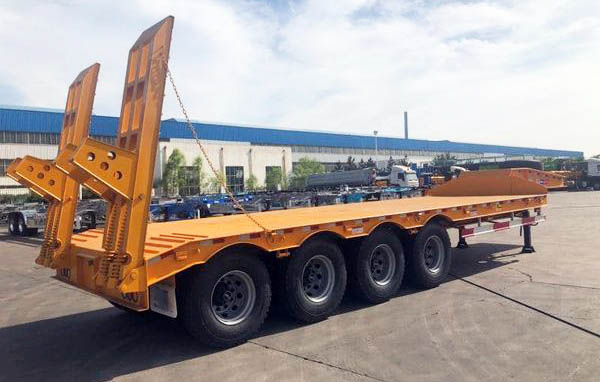 CIMC 4 Axle 100T Excavator Low Bed Truck Trailer