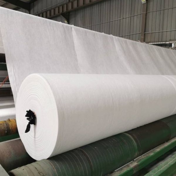 Short Filament Pet Polyester Geotextile Nonwoven Black And White Color