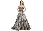 Strapless Ladies Sleeveless Evening Dress / European Style Party Wear Gown