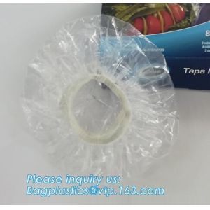 China Custom logo bathroom products disposable plastic shower cap,customized plastic PE hotel disposable shower cap bagplastic on sale