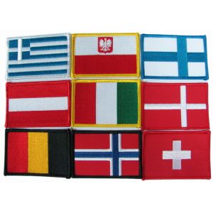 National Flags Custom Embroidered Patch Offset Printing PMS Sustainable
