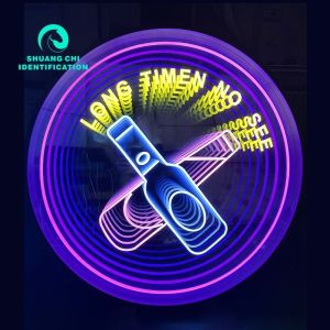Custom Advertising Luminous Words Infinity Mirror Neon Sign with 3D Realistic