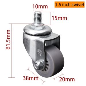 30kg Mini Caster Wheels 1.5 Swivel Casters With Brake 2615S-53