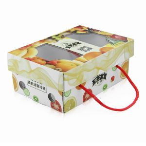 Cheap Custom Design Corrugated Cardboard Gift Box With Handles For Fruit And Vegetables for sale