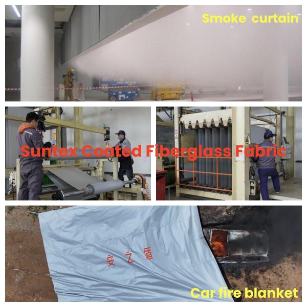 Quality Fireproof Silicone Coated Fiberglass Cloth For Smoke Curtain And Car Fire Blanket wholesale
