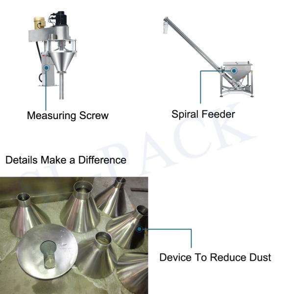 Jaggery Pepper Powder Packing Machine Dustproof 2930mm With Spiral Feeder