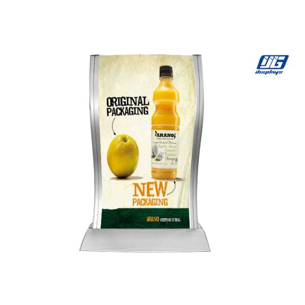 Double Side Poster Sign Holder Floor Stand Silver Inserting Style Aluminum