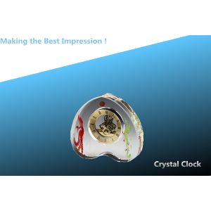 "w" crystal clock/glass "w" clock/heart-shaped clock/crystal clock/clock