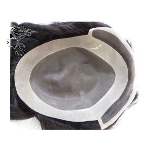 Real Indian Remy Toupee Hair Replacement System With Fine Mono Base 6 inch