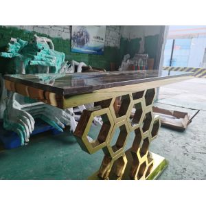 Marble Rectangular Console Table Stylish Tea Table With Faux Marble Top