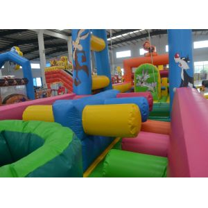 Giant 4 In 1 Bugs Bunny Moonwalk Obstacle Course , Customized Inflatable Water