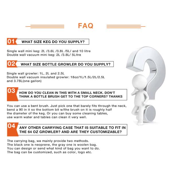 Homebrew No Metal Taste Sus 304 Stainless Steel Keg 2l Powder Coating Growler