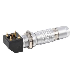 4 Pin Circular PCB Printed Circuit Connector Push Pull Waterproof PPS Insulator