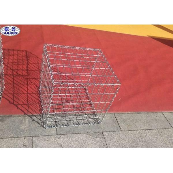 Hot Dipped Welded Gabion Box , Stone Filled Wire Mesh Wall Long Time Use