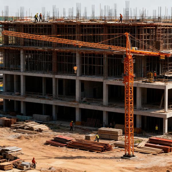 Loading Capacity 10T Tower Crane Lifting Machine Featuring Trolleying Speed 0