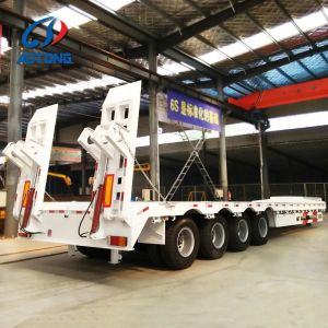 3 Axles 60-80 Ton Lowboy Semi Trailers for Heavy Equipment Carrier Customer's