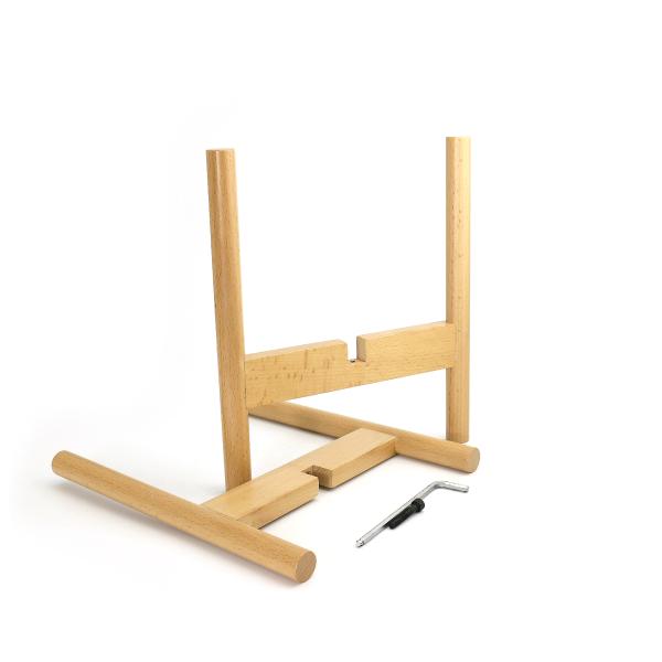 Natural Wooden Plant Stand with Walnut stained color Beech wooden Planter 8" Inch EXCLUDING White Ceramic Pot