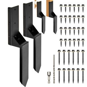 Sturdy Metal Fence Post Anchor Ground Spike for Repairing Tilted or Broken Posts