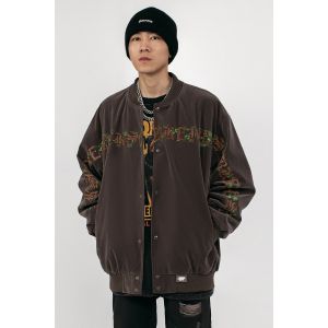 0.15kg Zipper Front Men Jackets 100% Polyester Windproof Bomber Jacket