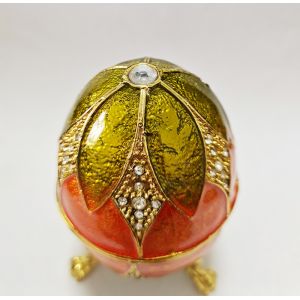 Luxury Faberge Easter Eggs Elegant Enamel jewlery box Crystal Egg Trinket box