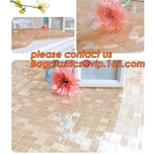 1mm 60 by 60cm brown check soft glass crystal plate dining waterproof tablecloth