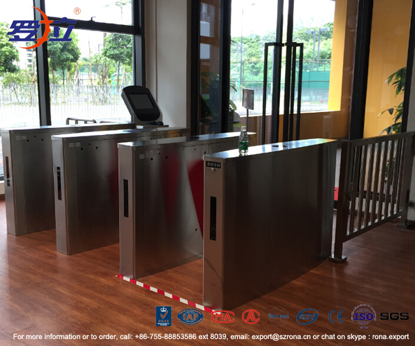 Fingerprint Flap Barrier Turnstile Half Height Security 304 Stainless Steel