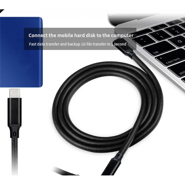 5A 100W Nylon Braided USB Cable PD 0.2M 5M USB C To USB C Data Cable