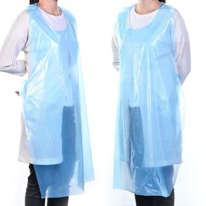 Waterproof Disposable PE Apron , Custom Color Plastic Throw Away Aprons