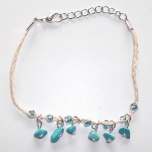 Cheap Hand woven Turquoise String Bracelets Wholesale, Retro Fashion Woven turquoise Charm Pendants Strand Bracelets for sale