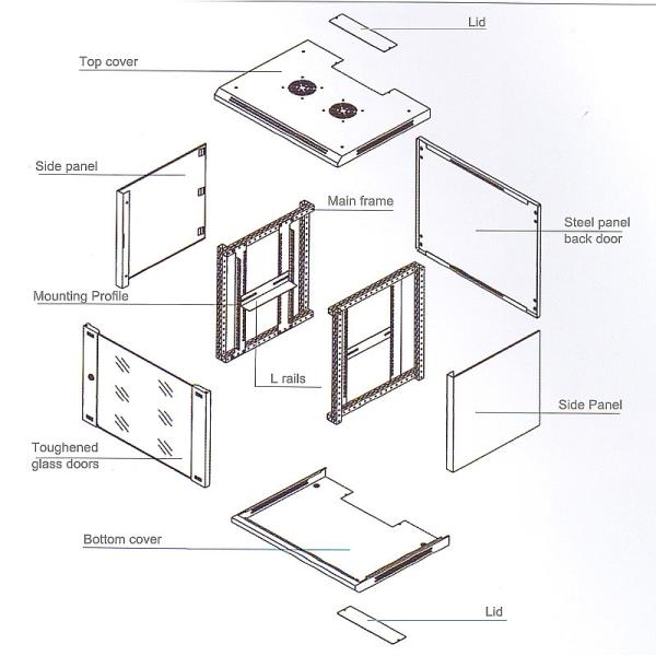 Quality TUXIN wall mount cabinet 9u 600*450 Wallmount 19" 9u cabinet used in office in cixi wholesale