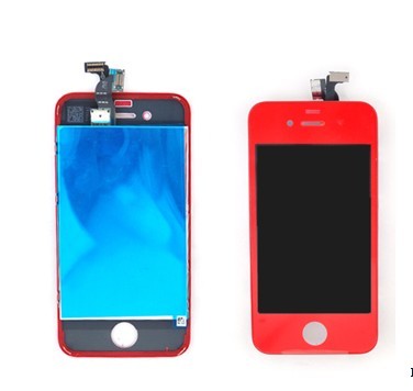 For iphone 4 OEM Parts Conversion kit Red Color LCD Digitizer Assembly / Front