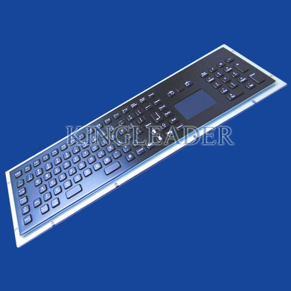 Dust-proof 103 Keys Black Metal Kiosk Keyboard With Touchpad And Number Keypad