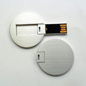 Cheap Metal Mini Round Credit Card USB Sticks UDP flash 2.0 FCC approved for sale