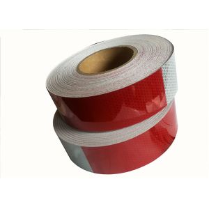 6 Inch*6 Inch Red White Reflective Conspicuity Tape Placement For Vehicles Use