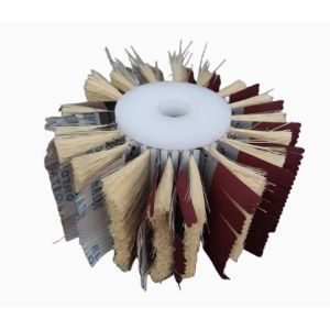 Customized Grit 240 Sandpaper And Sisal Cylinder Roller Brush For Polished Wood Board Surface