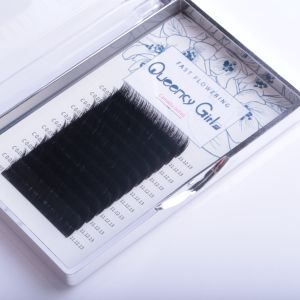 0.03mm One Second Camellia Natural Looking Eyelash Extensions Black Color