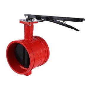 China Low Temperature Rubber Coated Disc Grooved End Butterfly Valve with Ductile Iron Body on sale