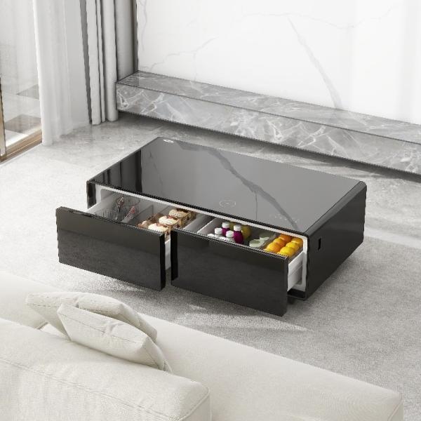Stylish Morden Simple Style Coffee Table with Music Player and Fridge Freezer