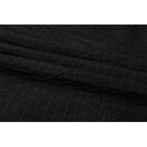 Stripe Style 90gsm Polyester Chiffon Fabric Black 75Dx75D