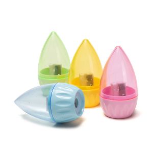 Silk Printing Oval School Pencil Sharpener Multi Color