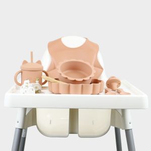 5 Pcs Non Slip Baby Feeding Silicone Set Waterproof BPA Free For Children